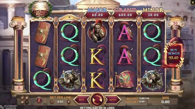Ancient Rome Deluxe AI – Gameplay mit Gewinnlinie